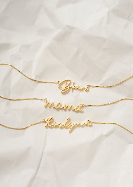 Name on sale necklace ideas