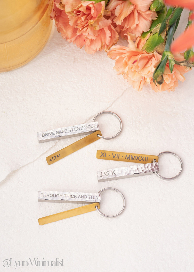Engraved Through Thick and Thin Keychain