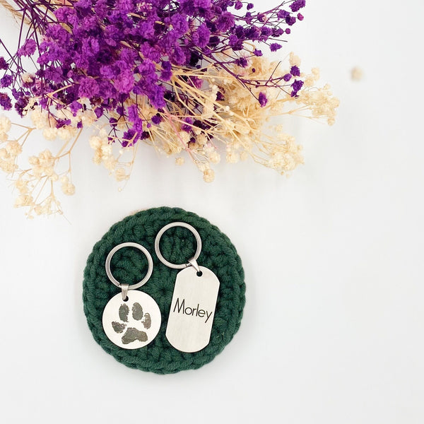 Custom Paw Print Keychain