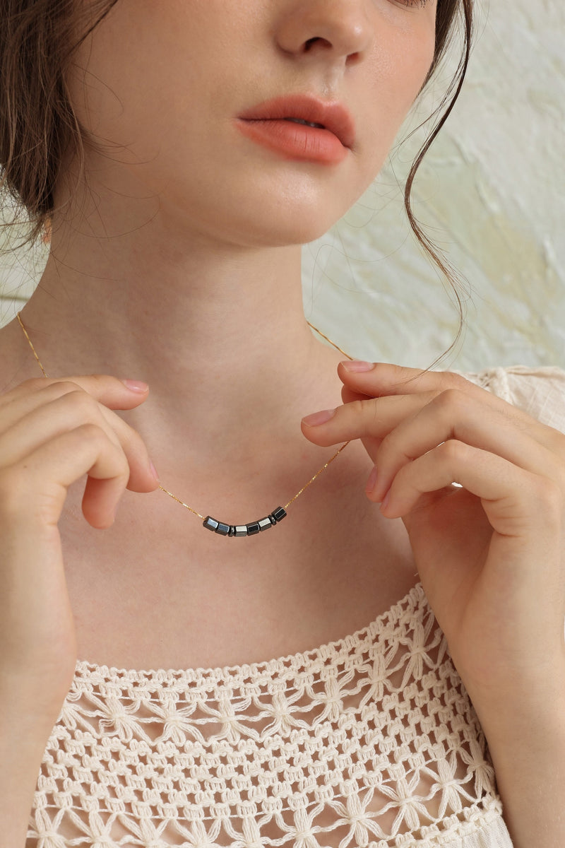 Custom Morse Code Necklace With Obsidian Stone