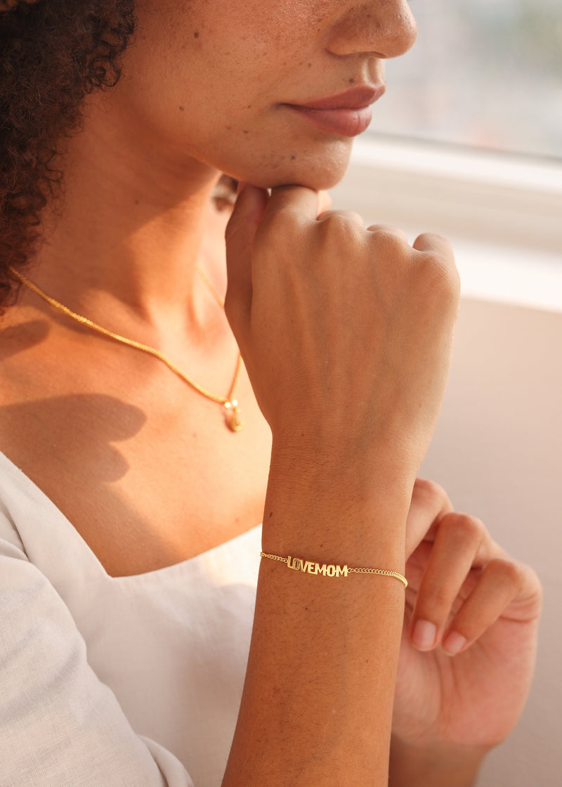 Custom Name Bracelet With Curb Chain