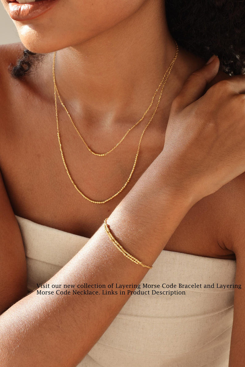 Personalized Layering Morse Code Necklace