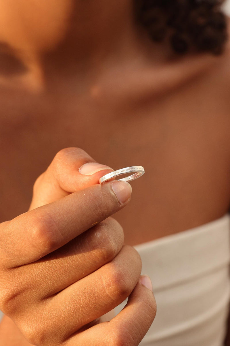 Morse Code Band Ring