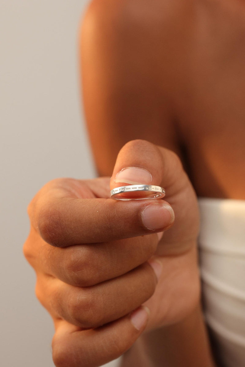 Morse Code Band Ring