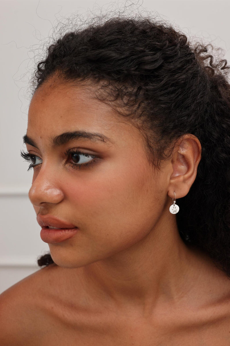 Dog Paw Print Statement OVAL Earrings
