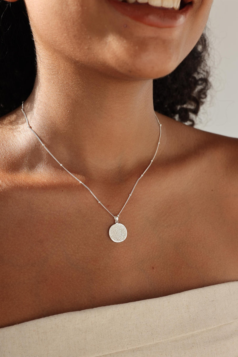 Detailed Paw Print CIRCLE Necklace
