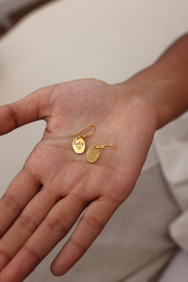 Dog Paw Print Statement OVAL Earrings