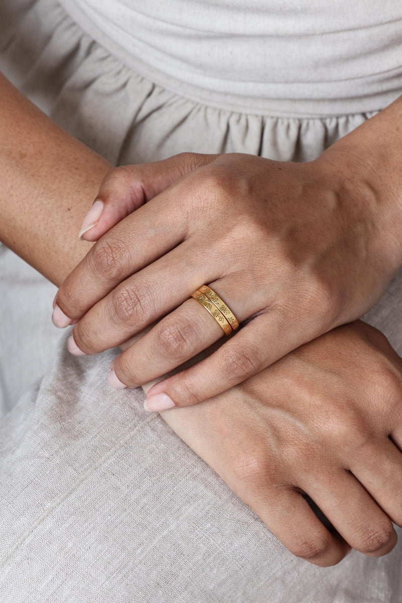 Custom Mini Birth Flower Ring