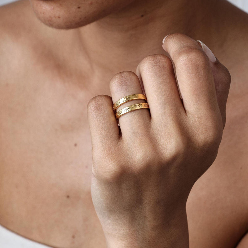 Custom Mini Birth Flower Ring