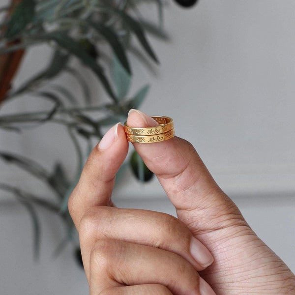 Custom Mini Birth Flower Ring