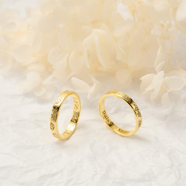 Custom Mini Birth Flower Ring