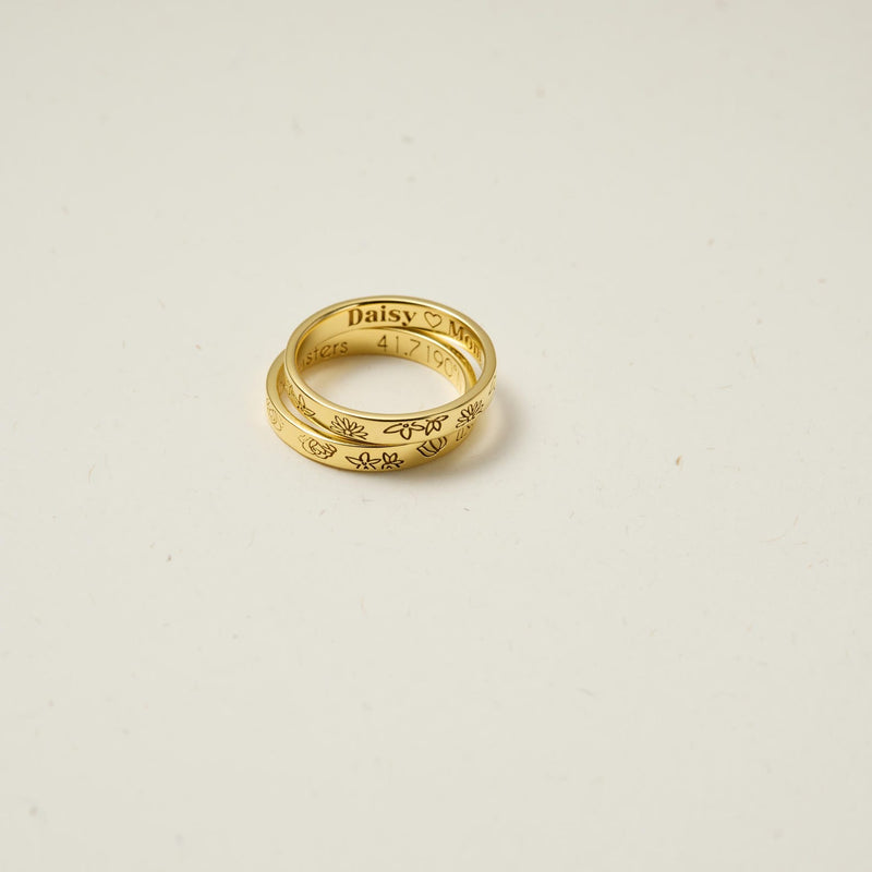 Custom Mini Birth Flower Ring