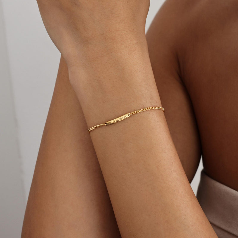 Birth Flower Mini Bar Bracelet