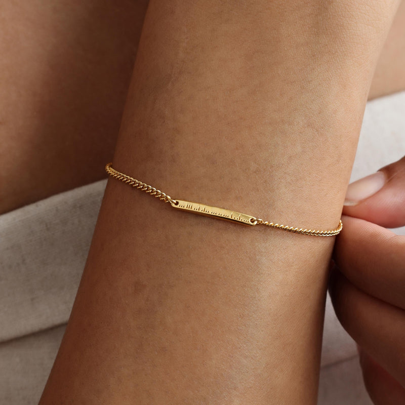 Custom Mountain Morse Code Bracelet