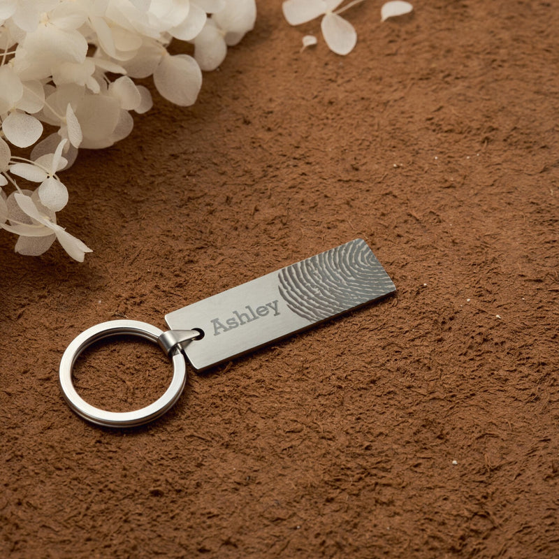 Actual Fingerprint Men's Keychain