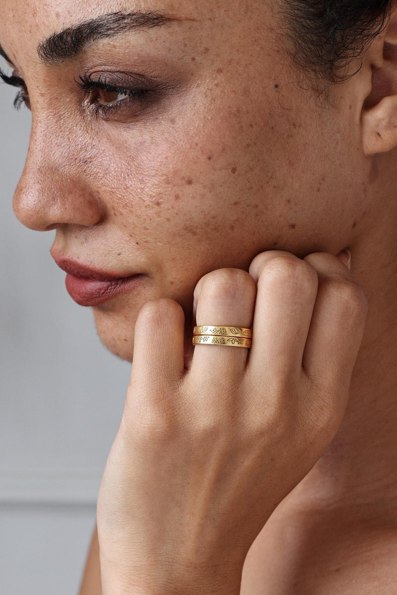 Custom Mini Birth Flower Ring