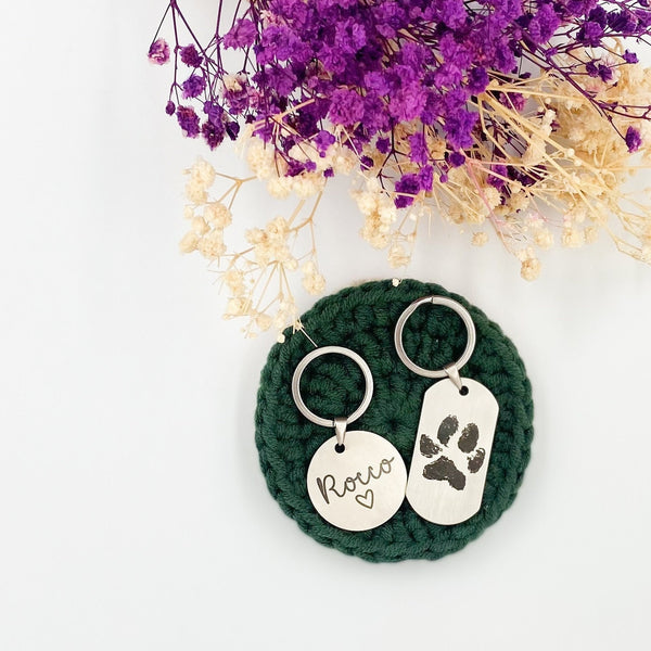 Custom Paw Print Keychain
