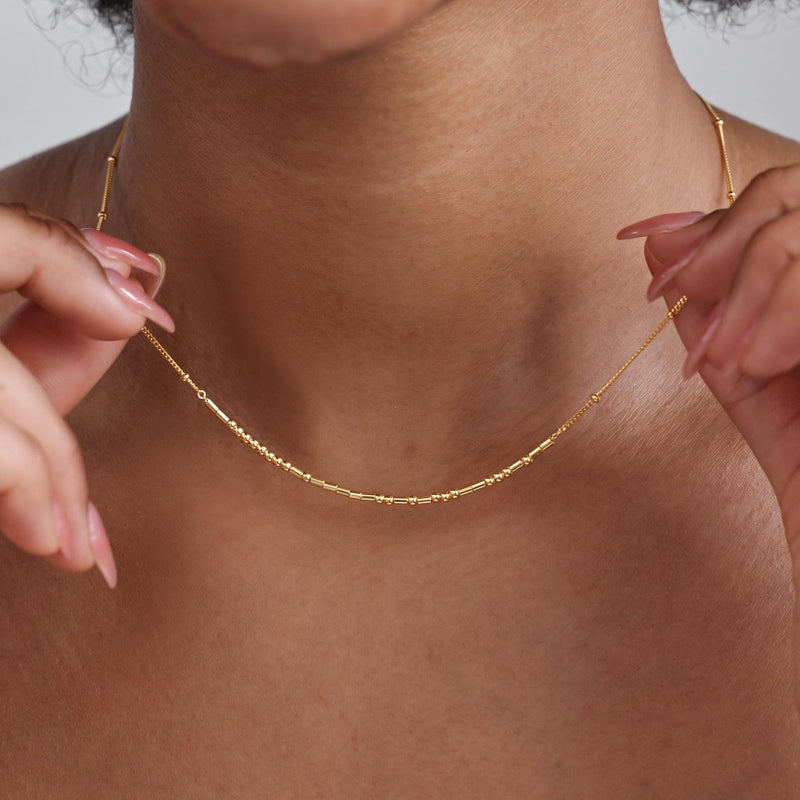 Custom Morse Code With Heart Charm Necklace