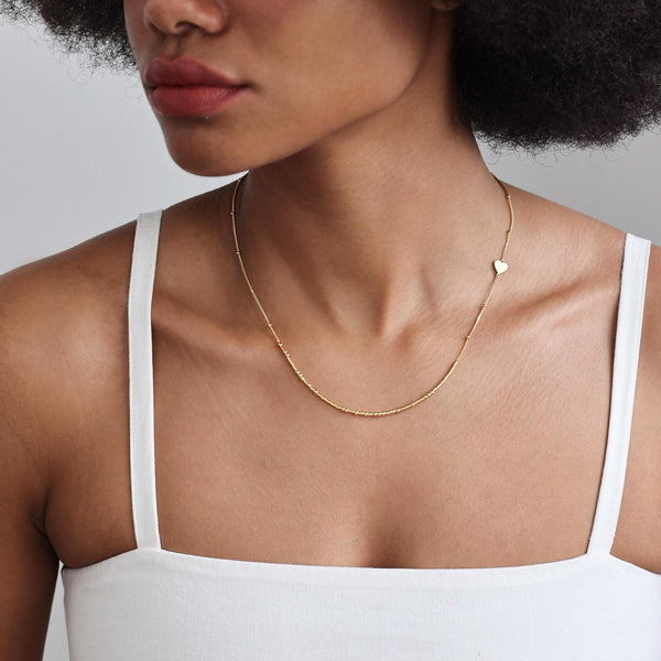 Custom Morse Code With Heart Charm Necklace