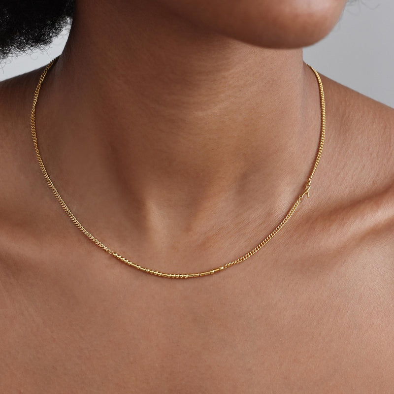 Custom Morse Code Necklace With Ribbon Charm