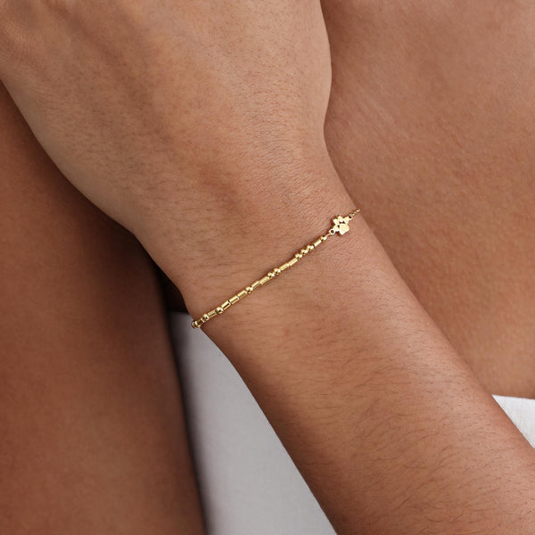 Personalized Morse Code Bracelet With Paw Charm