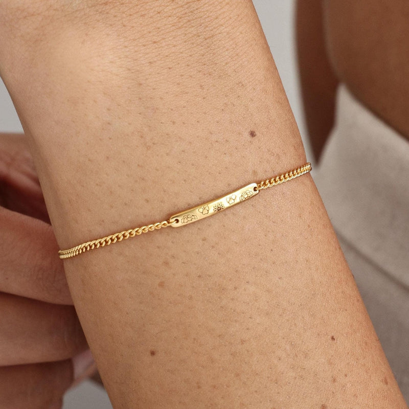 Birth Flower Mini Bar Bracelet