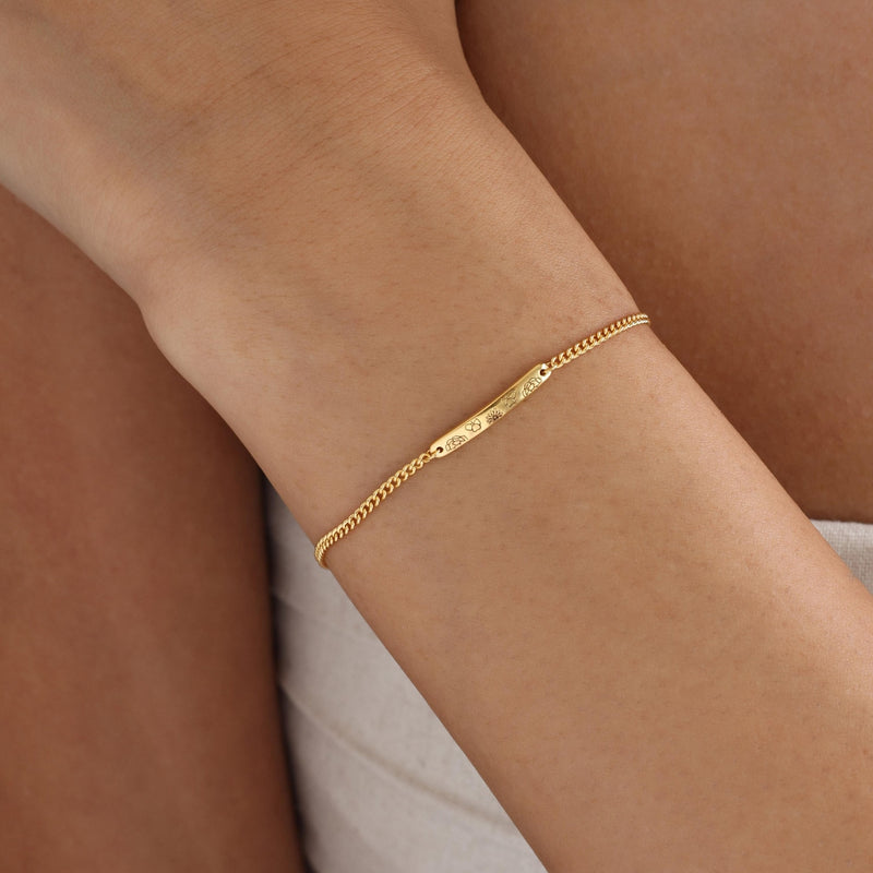 Birth Flower Mini Bar Bracelet