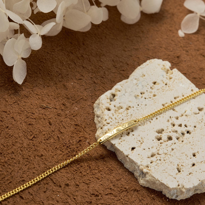Birth Flower Mini Bar Bracelet