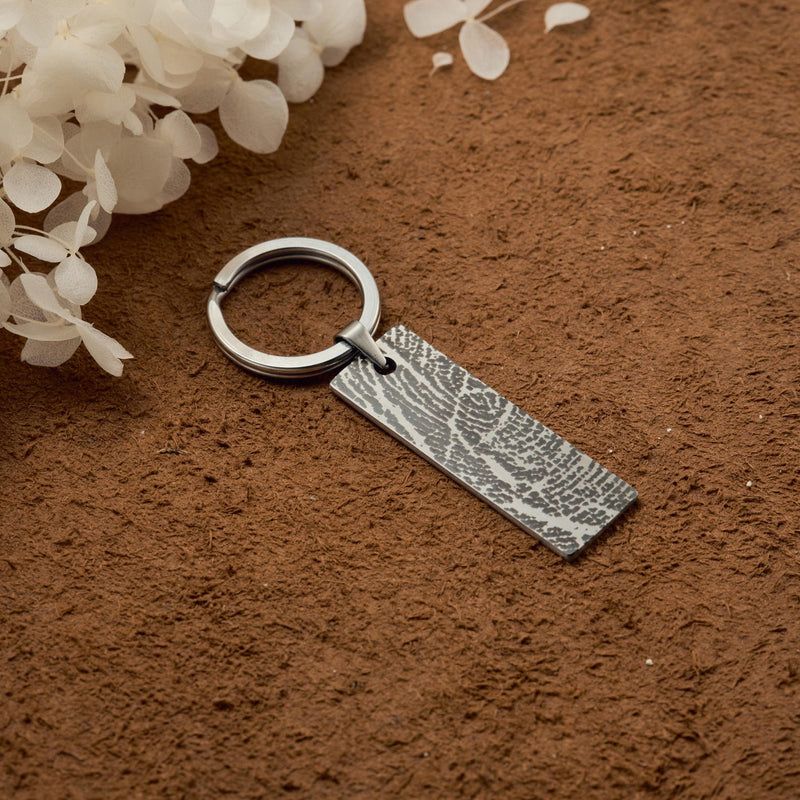 Actual Fingerprint Men's Keychain