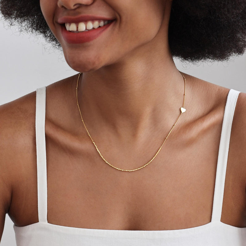 Custom Morse Code With Heart Charm Necklace