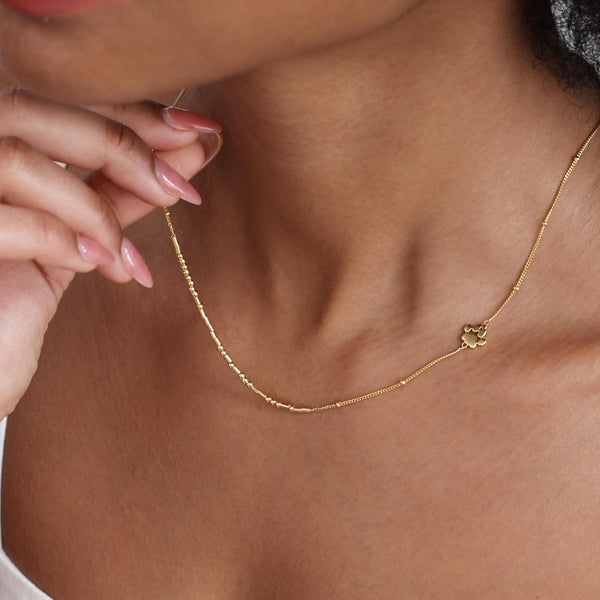 Custom Morse Code Necklace With Paw Charm