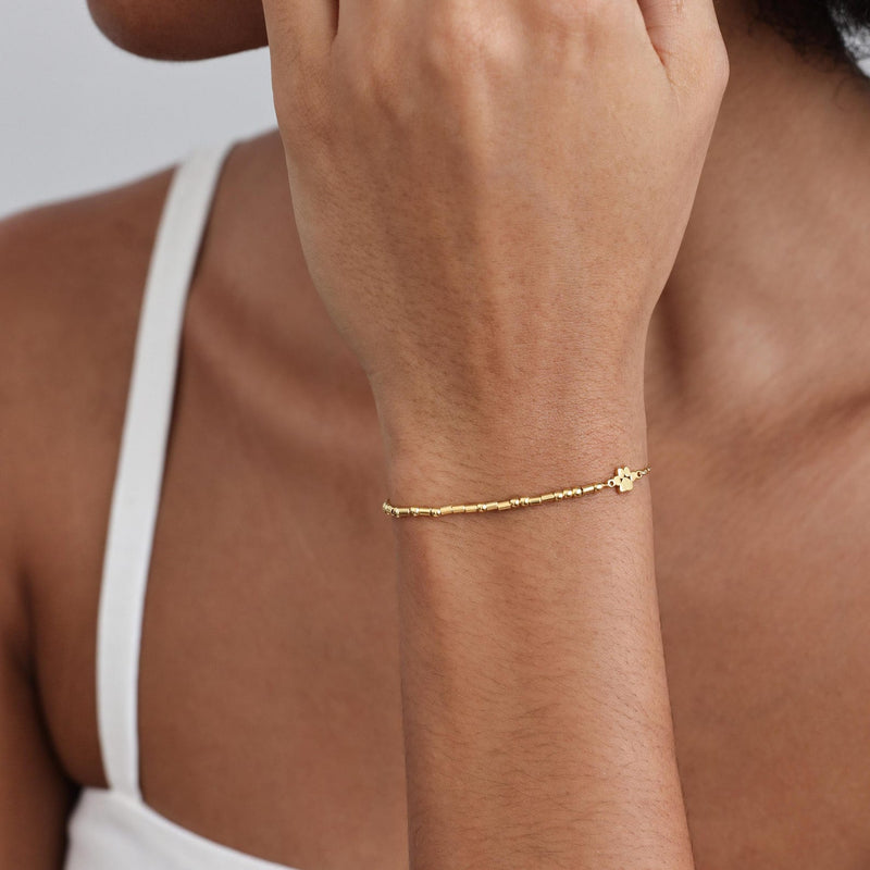 Personalized Morse Code Bracelet With Paw Charm
