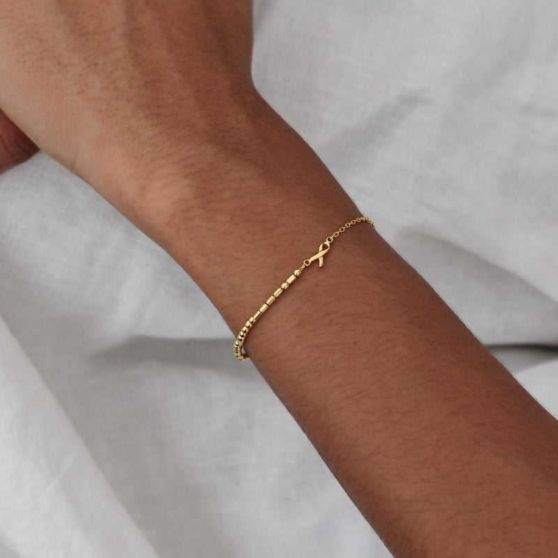 Dainty Morse Code Ribbon Charm Bracelet