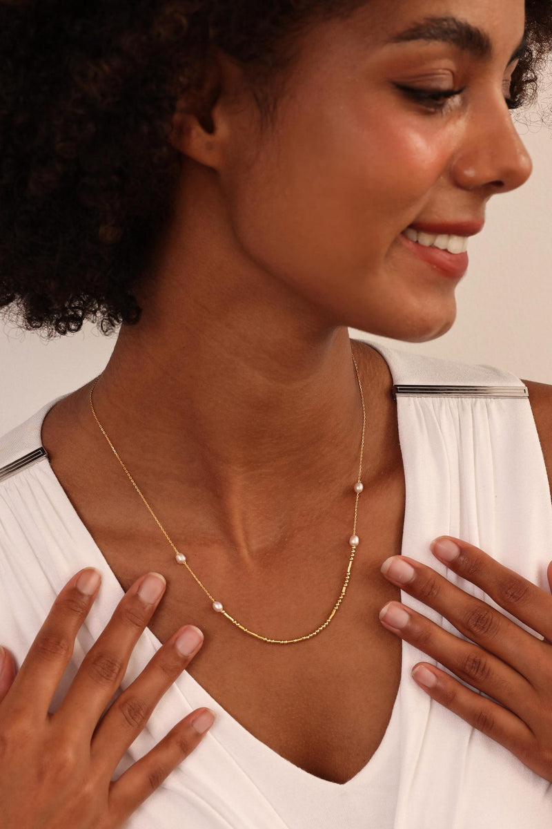 Custom Morse Code With Pearl Necklace
