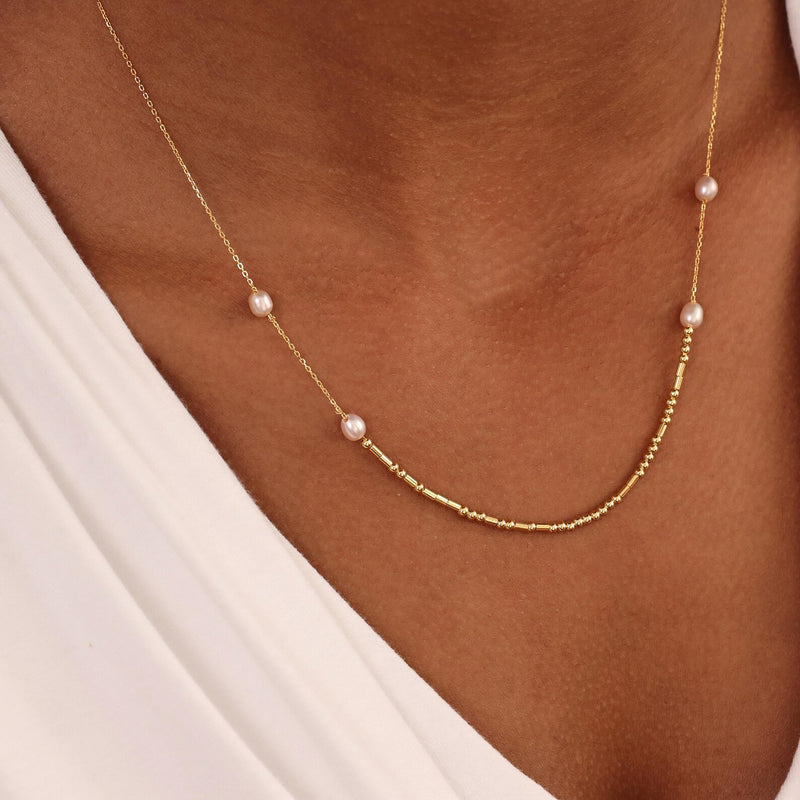 Custom Morse Code With Pearl Necklace