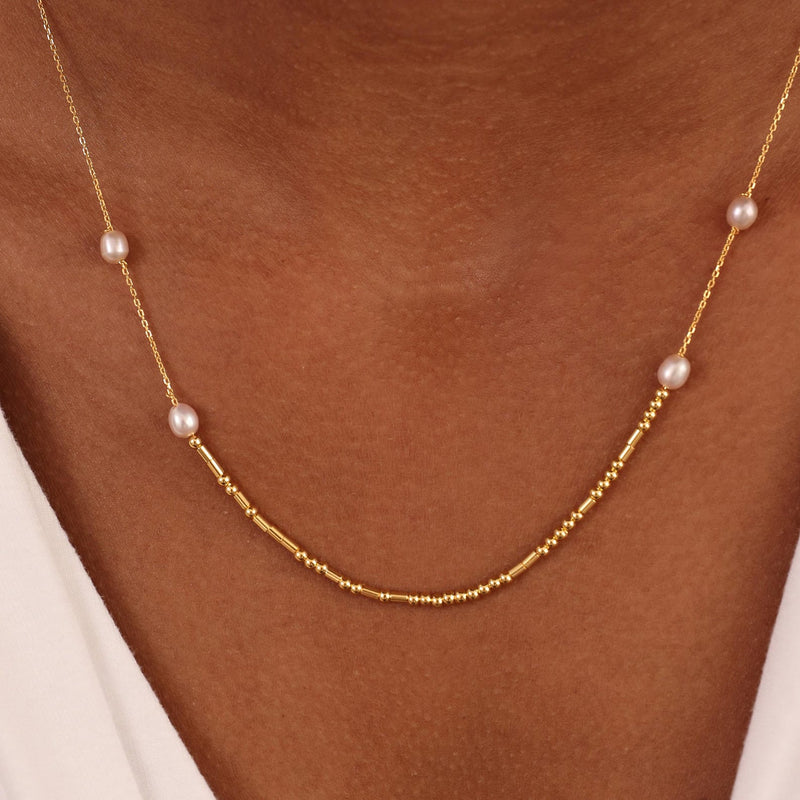 Custom Morse Code With Pearl Necklace