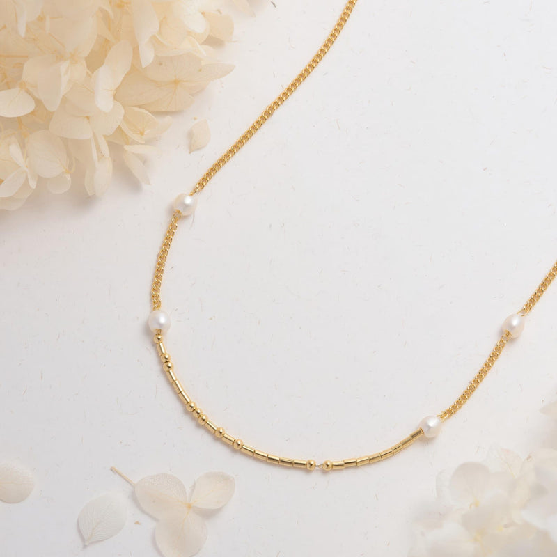 Custom Morse Code With Pearl Necklace
