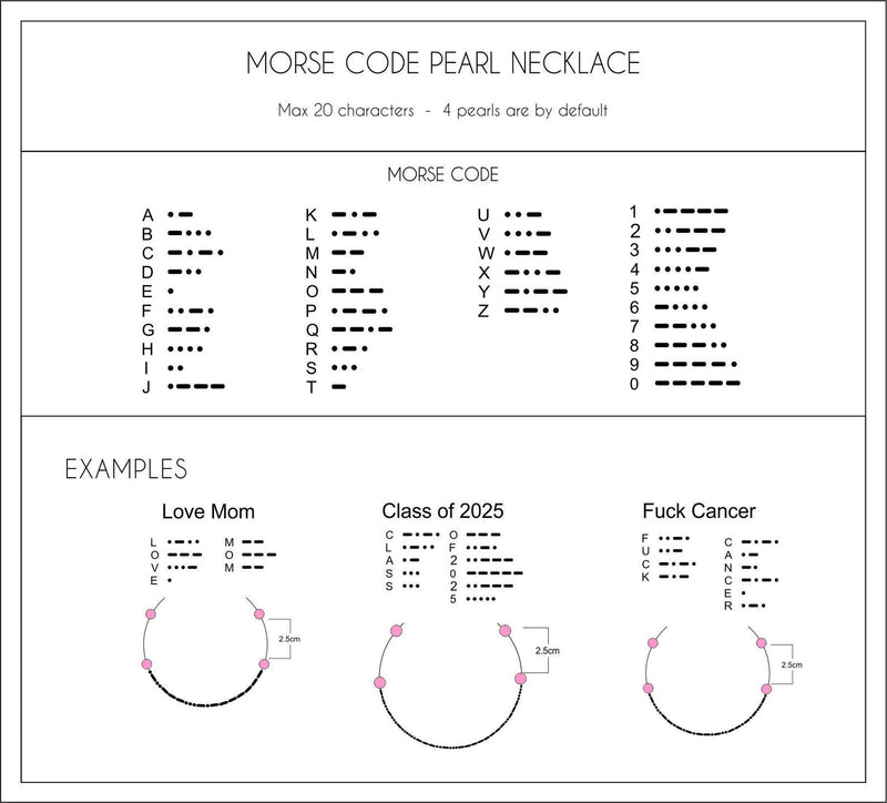 Custom Morse Code With Pearl Necklace