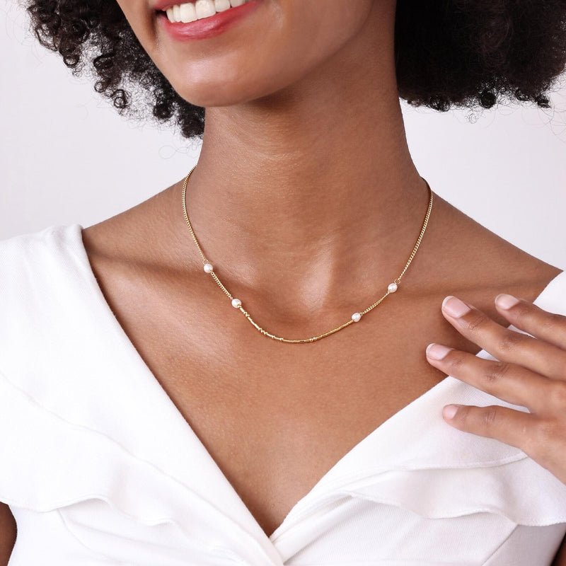 Custom Morse Code With Pearl Necklace