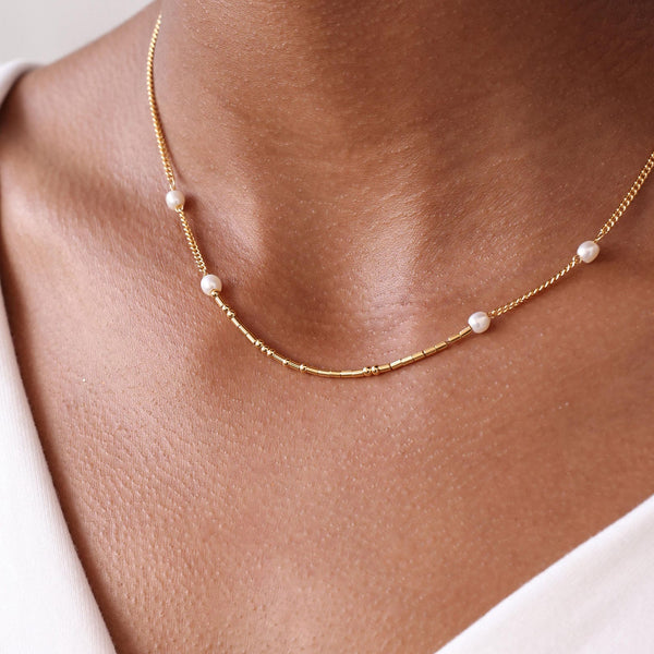 Custom Morse Code With Pearl Necklace
