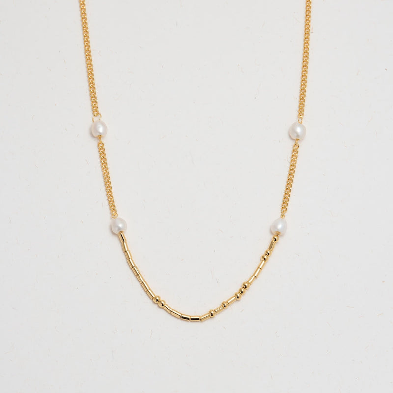 Custom Morse Code With Pearl Necklace
