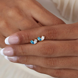 Personalized Heart Birthstones Earrings