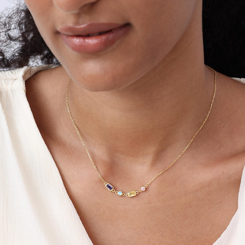 Birthstones Initial Morse Code Necklace