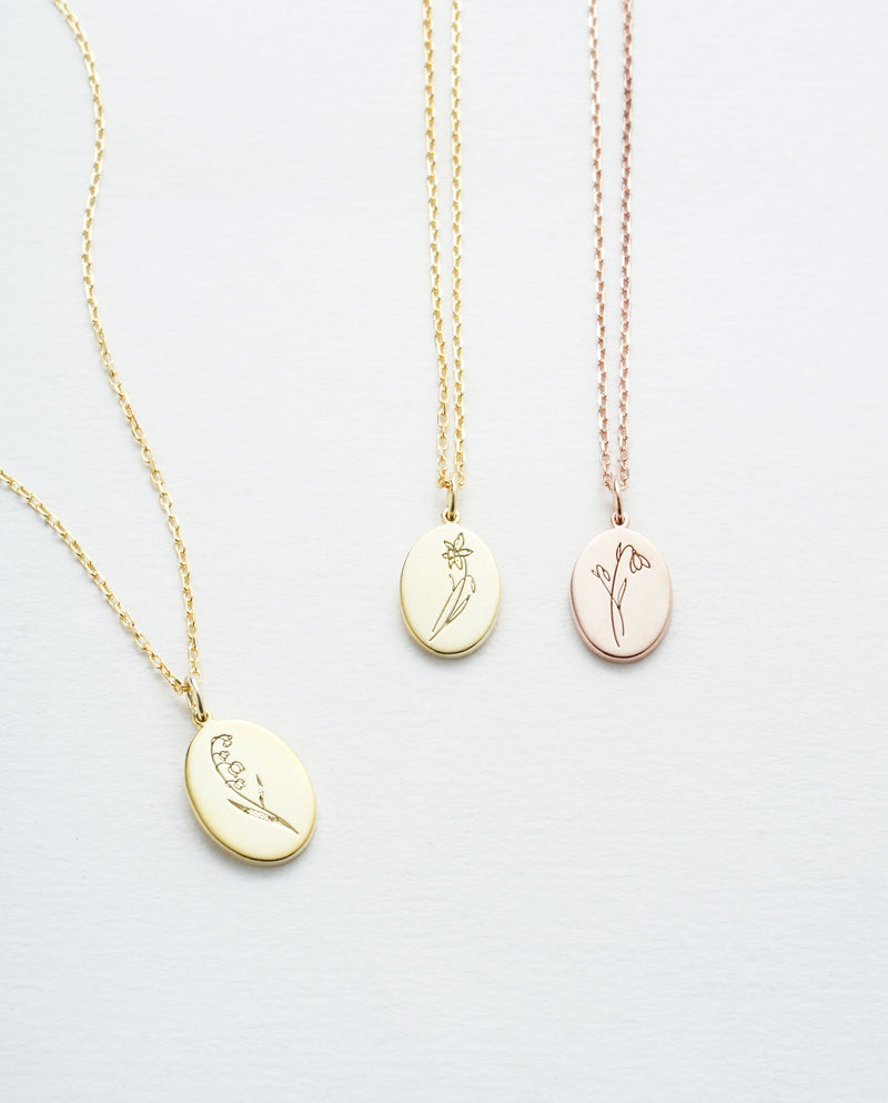 Personalized Mother Daughter Necklace with Birth Month Flower – LynnMinimalist