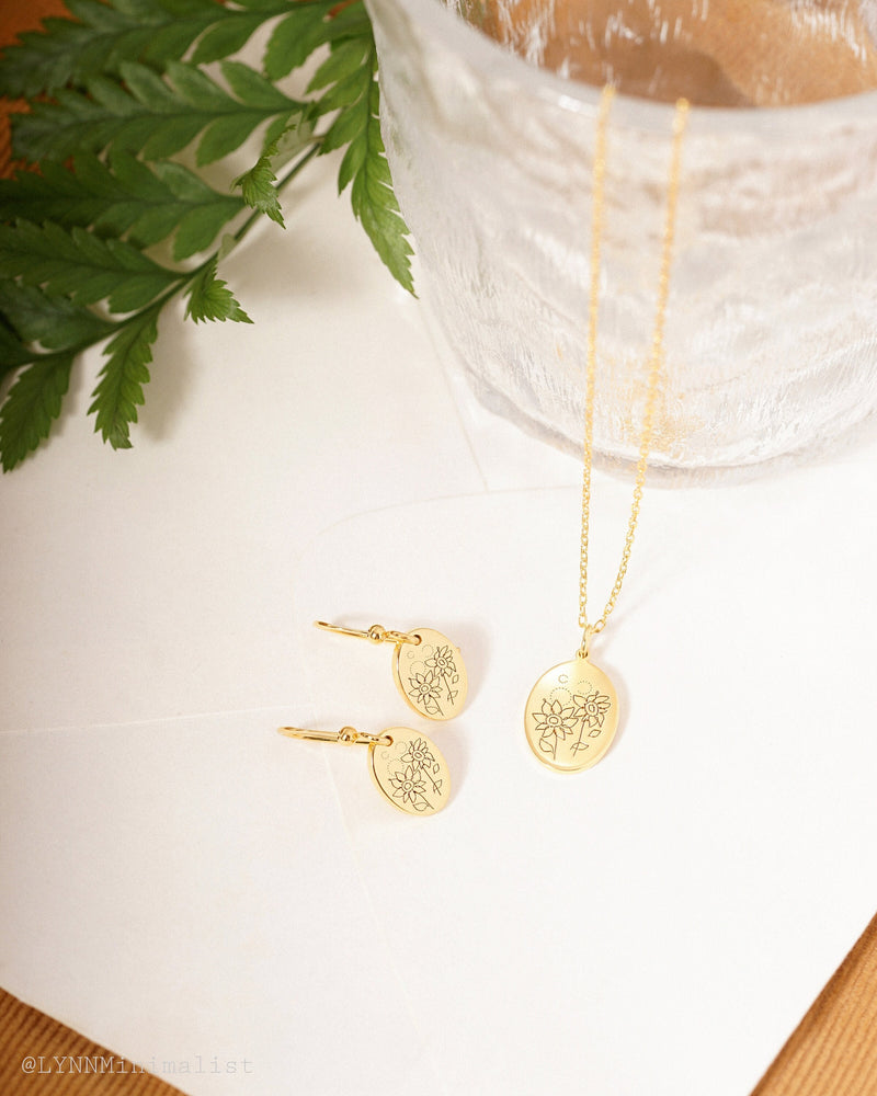 Ready To Ship Sunflower Earrings and Necklace Set