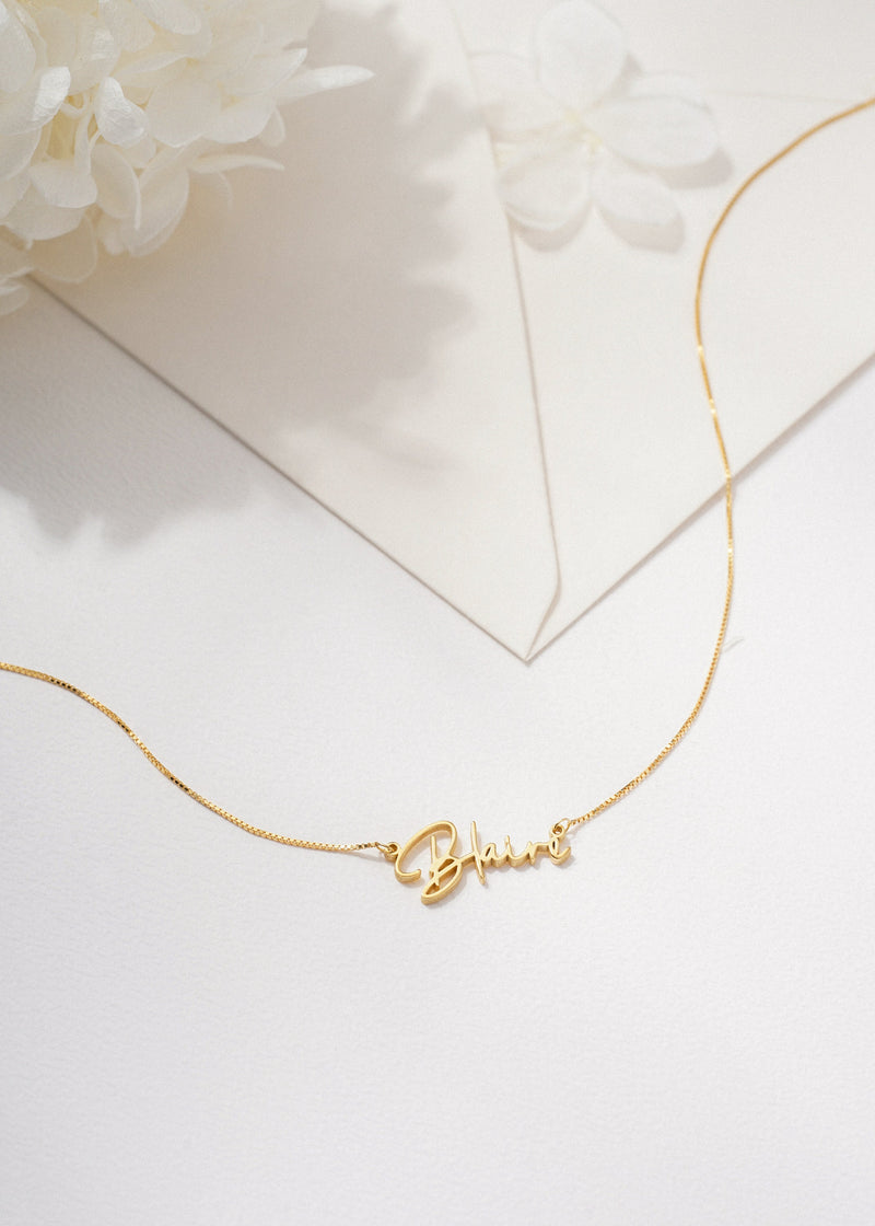 Gold Filled Name Necklace with Box Chain