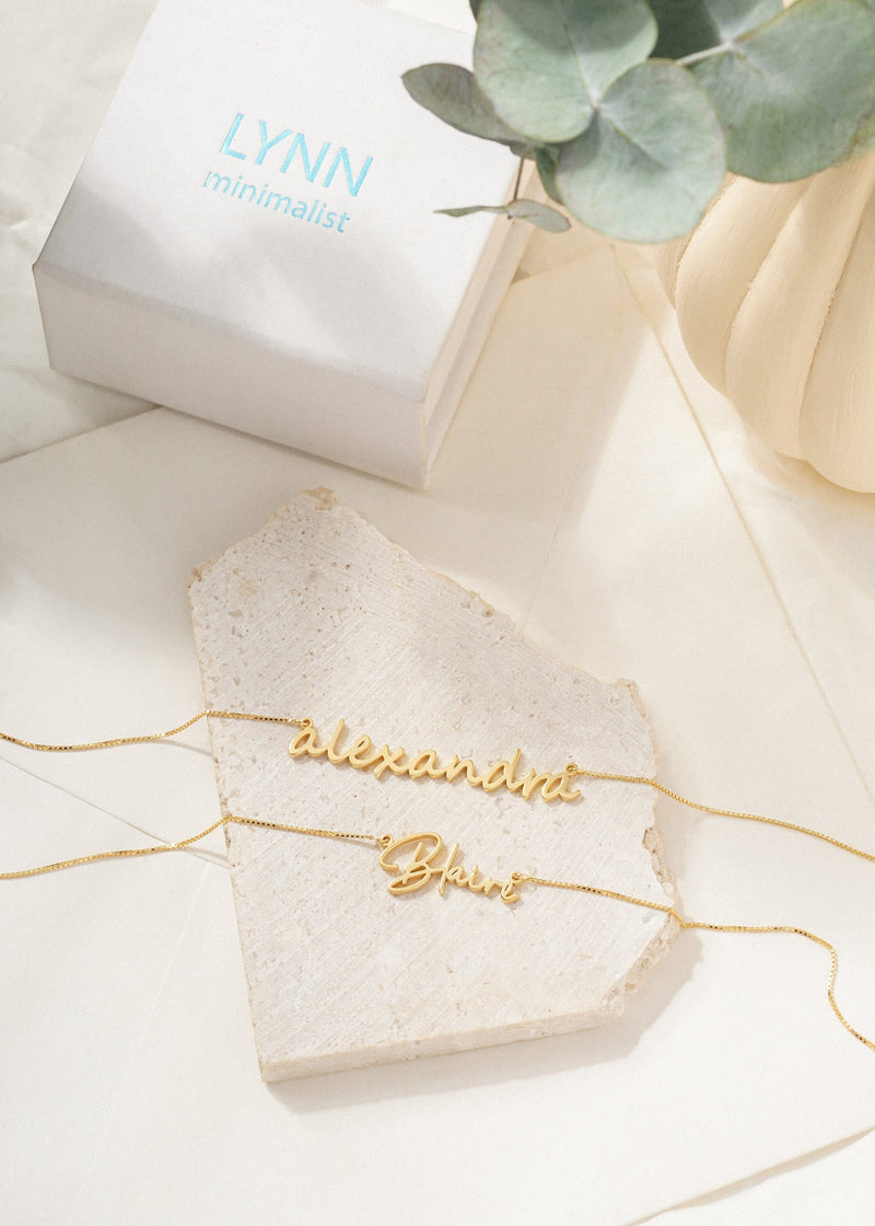 Gold Filled Name Necklace with Box Chain